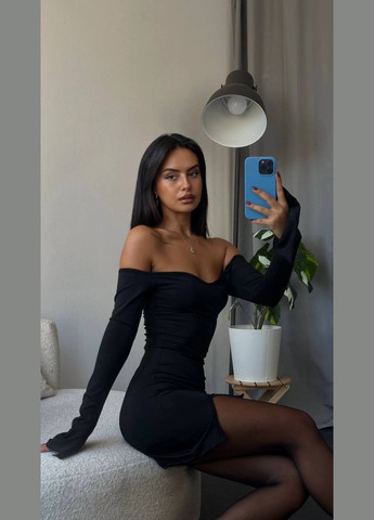 Чорна кежуал сукня INLABEL однотонна