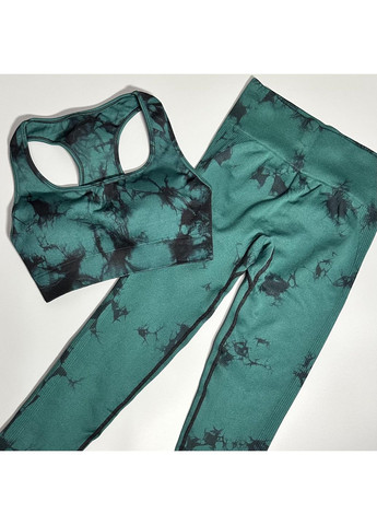 Спортивный костюм (комплект для фитнеса) тай-дай, леггинсы + топ No Brand (322068903)