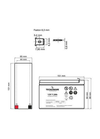 Батарея для ИБП (EACPE12V7A2TWP) Tecnoware 12V-7.2Ah (366726576)