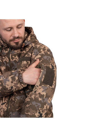 Комбинированная зимняя куртка зимняя softshell max-heat пиксель Vik-Tailor