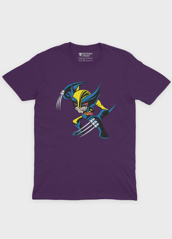 Фіолетова демісезонна футболка для хлопчика з принтом супергероя - росомаха (ts001-1-dby-006-021-002-b) Modno