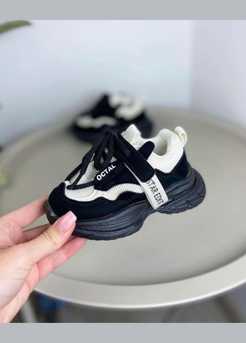 Чорні всесезонні дитячі кросівки чорні 1079 No Brand