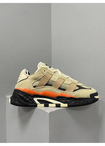Чорні Осінні кросівки чоловічі adidas niteball beige black orange v2 адідас найтбол No Brand