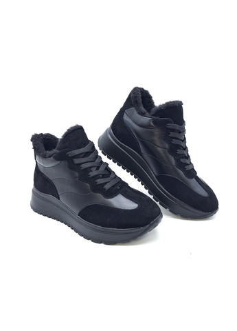 Чорні всесезонні жіночі кросівки зимові чорні шкіряні mr-14-2 24,5 см (р) Morento