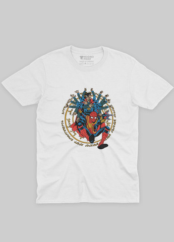 Біла демісезонна футболка для хлопчика з принтом супергероя - людина-павук (ts001-1-whi-006-014-010-b) Modno