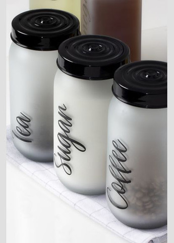 Банка для зберігання Ice Tea-Coffee-Sugar-Black Mіх 172541-020 1000 мл Herevin (364766594)