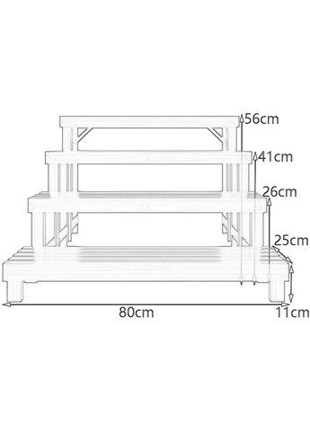 Подставка для цветов из дерева Крузейро 80 гарнитур 4шт сепия (ЦВТ-08011808) No Brand (328225075)