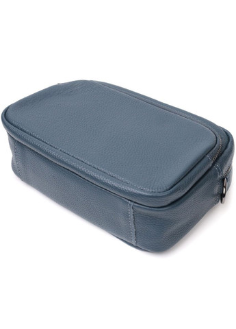 Цікава жіноча сумка крос-боді з натуральної шкіри 22297 Синя Vintage (298570326)