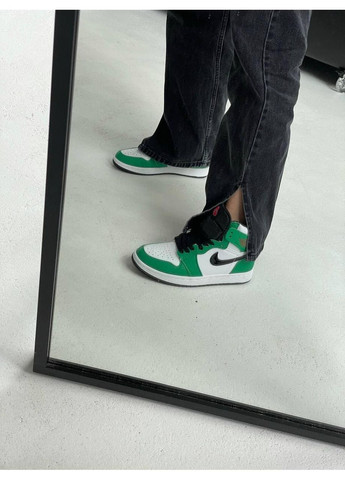 КРОССОВКИ ЖЕНСКИЕ NIKE AIR JORDAN 1 RETRO HIGH GREEN WHITE BLACK НАЙК АИР ДЖОРДАН No Brand серые демисезоны (368862257)