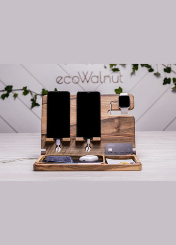 Органайзер для двух iPhone и часов Apple «Double iBook iWatch» Подарок для семейной пары любителей Apple EcoWalnut (293850364)