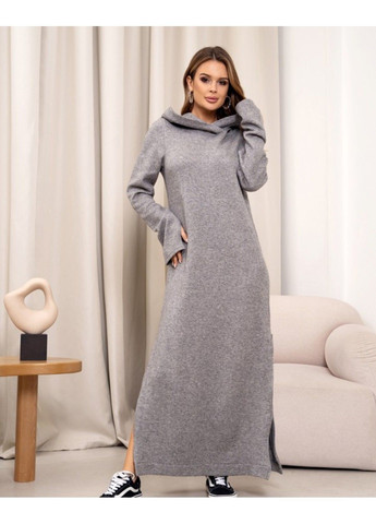 Сіра повсякденний сукня 14375 сірий ISSA PLUS