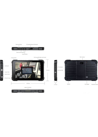 Планшет T86X 8” HD /8GB/128GB/ G99 /8500mAh/ 13+5Мп /MIL-STD-810H/ IP67/LTE/NFC/ 2D Scaner Black AGN (372625169)