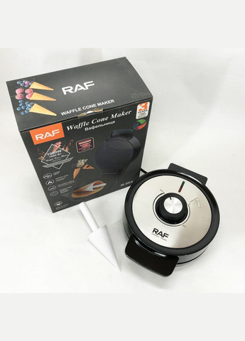 Электрическая вафельница R.565 с антипригарным покрытием и конусом для трубочек RAF (364663932)