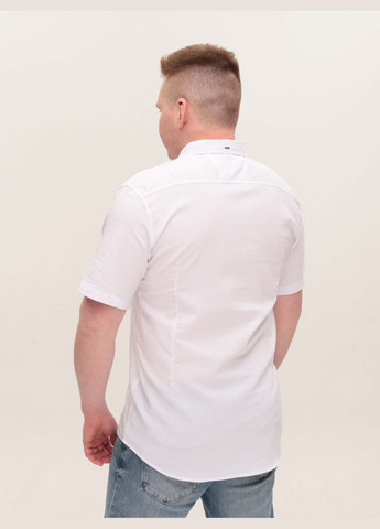 Белая повседневный рубашка однотонная Jean Piere