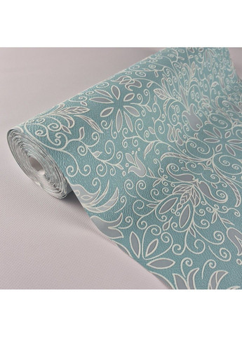 Шпалери вініл на флізеліні 0.53 × 10.05 м 57115, бірюзово-сірі для спальні, вітальні, коридору MARBURG (368895837)