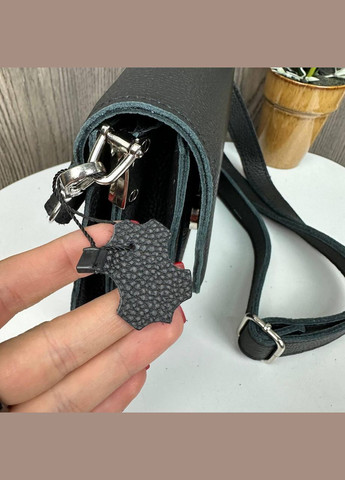 Шкіряна міні сумочка клатч на плече з тисненням чорна (sku_1695) No Brand (330576504)