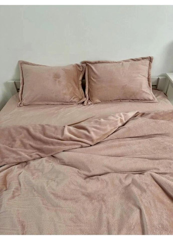 Постільна білизна плюшева полуторна Home 20836 160х215 см пудрова DUSHKA (327790655)