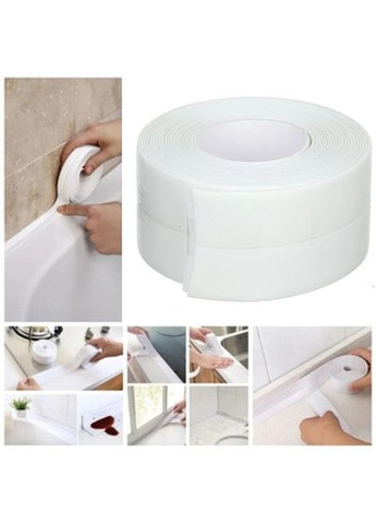 Клейка стрічка бордюрна самоклеюча для ванної та кухні 3,2см*1,5м Білий (373635) Good Idea (352061153)