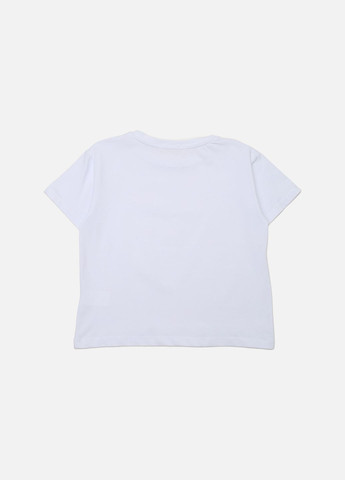 Біла демісезонна футболка з коротким рукавом для дівчинки колір білий цб-00272361 Yuki