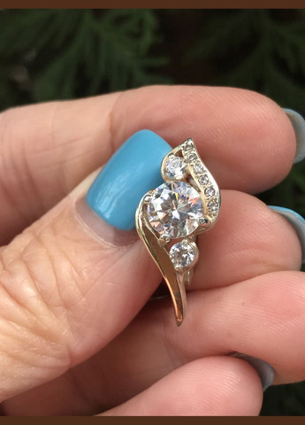 Серьги серебряные с золотом и цирконием 0282.10с No Brand (316398181)