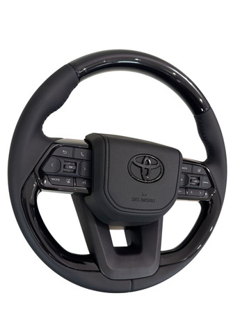 Руль для Land Cruiser 100, Prado 120. Рояльный лак. В стиле LC300. Логотип – черный глянец. Toyota (346055197)