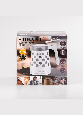 Електричний чайник 1.7 л електрочайник 1850 Вт Чорний Sokany (315636860)