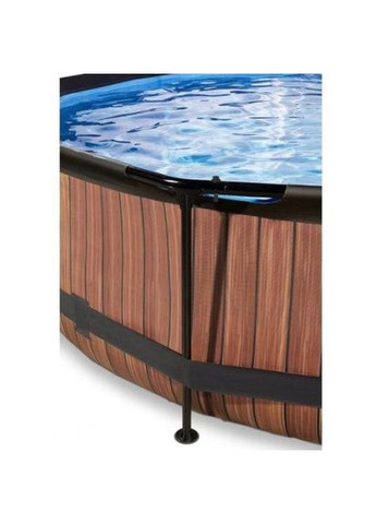 Бассейн каркасный EXIT круглый с куполом 300 х 76 см с отделкой под дерево Exit Toys (329444277)