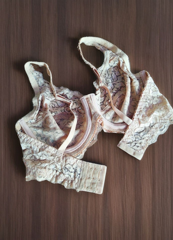 Бежевий корбей бюстгальтер мережевний rene rofe м'яка чашка FS з кісточками нейлон