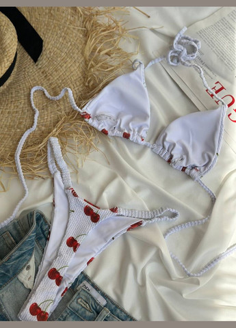 Білий літній купальник жіночий роздільний роздільний No Brand