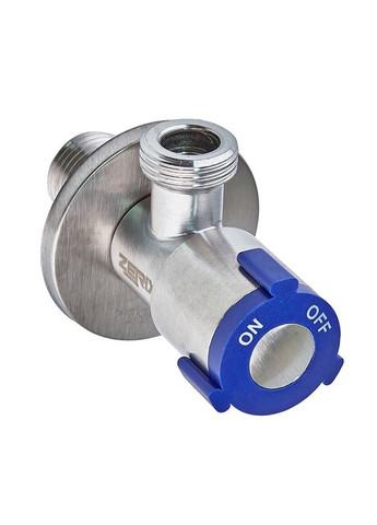 Кран для підключення сантехприладів VAL-06-1/2x1/2 з нерж.сталі SUS304 (синій) (ZX5099) Zerix (315702130)