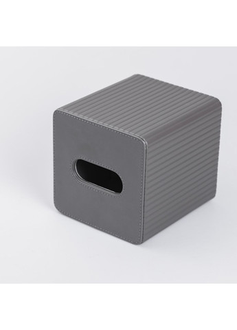 Салфетница из эко кожи квадратная 13х13х14.7 см органайзер для салфеток на стол, Серый Yiwu (360456713)
