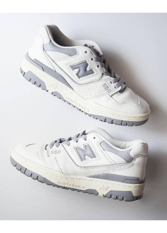 КРОСІВКИ ЖІНОЧІ NEW BALANCE 550 LEON DORE WHITE GREY НЬЮ БЕЛАНС 550 No Brand сірі демісезони (369387909)