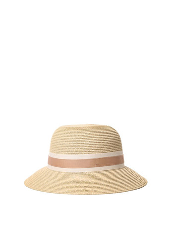 Капелюх із середніми полями жіночий зі стрічкою папір бежевий ХЕДЛІ LuckyLOOK 733-756 (329412431)