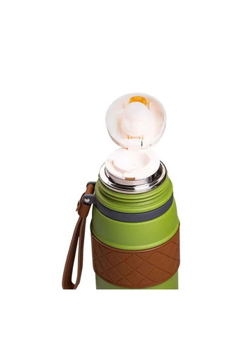 Термос 700 мл з кришкою фліп топ і ситечком, зелений Yiwu (363058919)