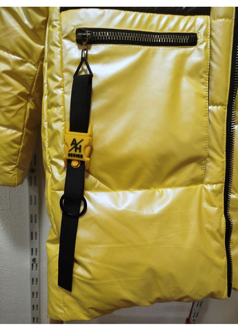 Жовта зимня стильна зимова куртка для дівчинки Fengshuoda