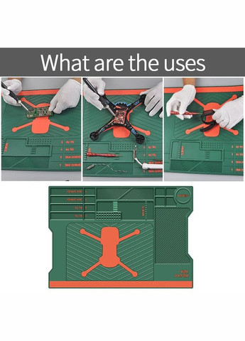 Килимок пластичний ПВХ Mechanic V70 для ремонту смартфонів, дронів, техніки / 515x365 мм / 120°C / Blue No Brand (322566834)