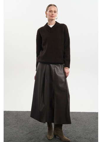 Коричневий демісезонний джемпер із преміальної вовни та мохеру (2839) Triko Bakh