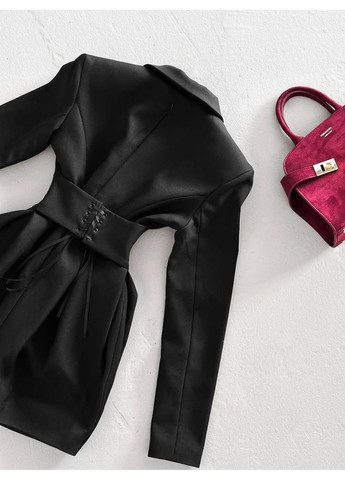 Чорна повсякденний сукня жіноча сукня-жакет KaraMix однотонна