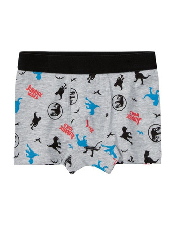 Серый комплект белья майка+трусы боксеры с аппликацией динозавр детский на мальчика серый Lupilu