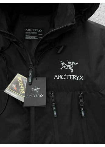 Комбинированная демисезонная ветровка arc’teryx черная No Brand