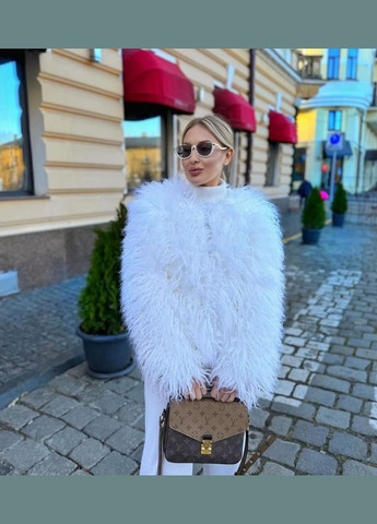 Детская шуба белого цвета из искусственного меха лама No Brand (311205295)