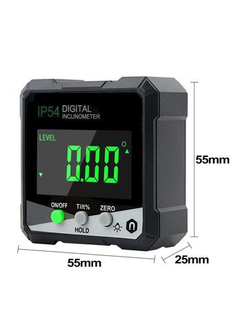 Электронный цифровой угломер-инклинометр с магнитом и влагозащитой Black No Brand (365721130)