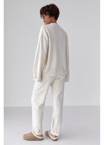 Трикотажний костюм із рваним ефектом - сірий колір Lurex (364967869)