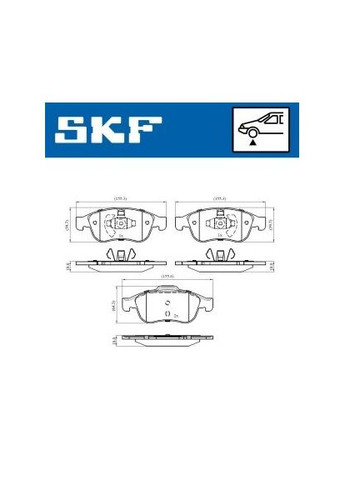 Колодки гальмівні дискові (комплект 4 шт) SKF (342403442)