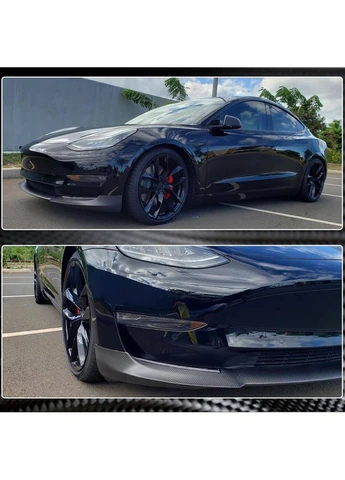 Накладка на передній бампер Lip Карбон V6 (2016-2022) для Model 3 2017- рр Tesla (389786681)