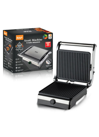 Притискний контактний гриль R.542 з антипригарним покриттям 2000 Вт RAF (297332171)
