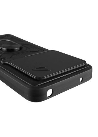 Чехол для Poco M6 бронированный с кольцом со шторкой на сяоми поко м6 чёрный rg1 Xiaomi (366019416)