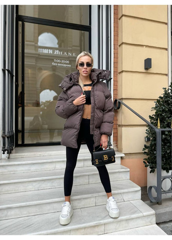 Коричневый зимний Пуховик Style Point