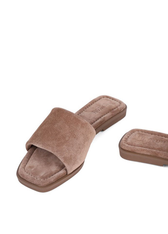 Бежевые женские шлепанцы y385-27-1 бежевый велюр MIRATON