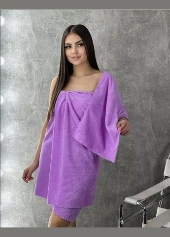 Набір рушників для тіла мікрофібра бузковий (П4К-rushnuk001-42) No Brand однотонний бузковий